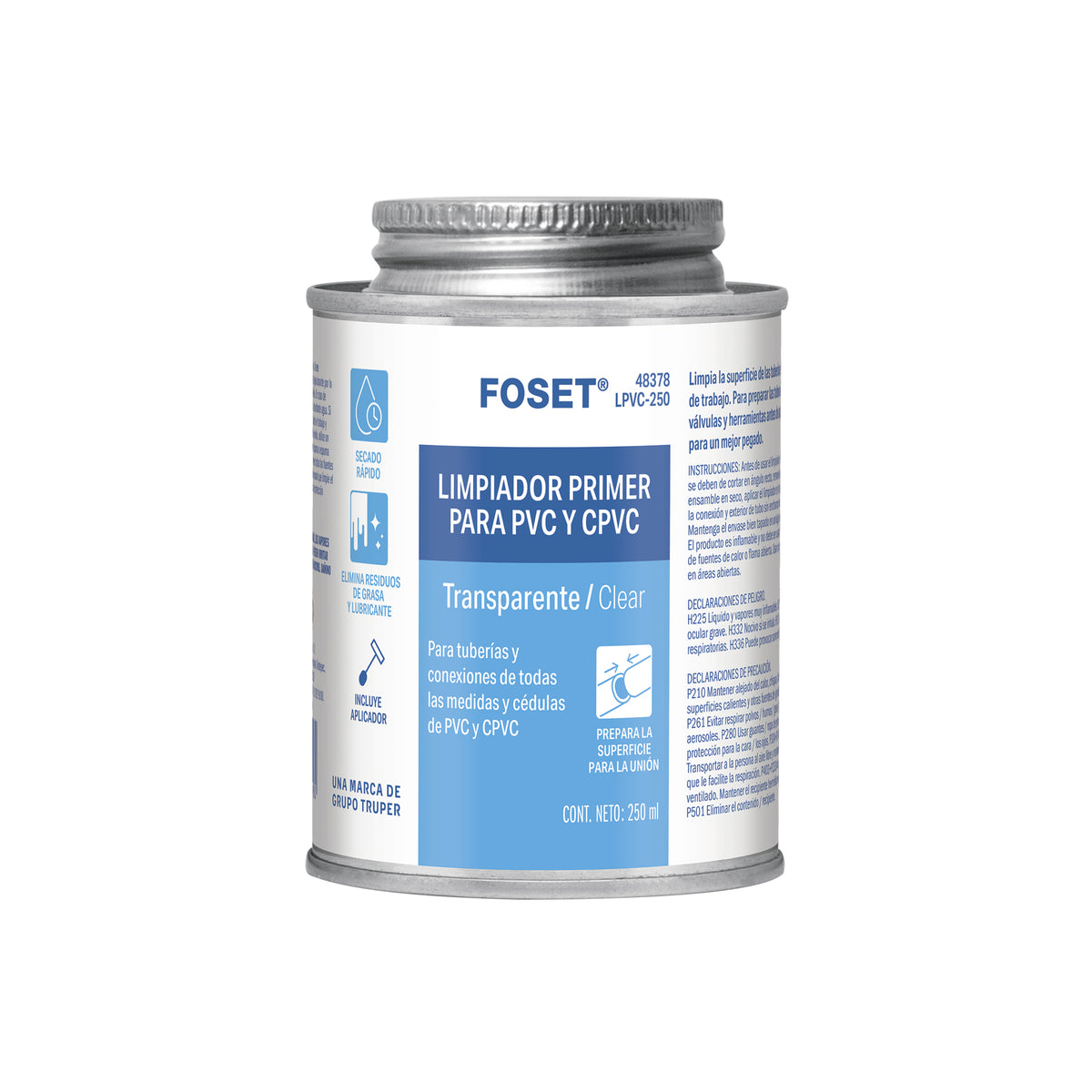 Limpiador para PVC y CPVC lata 250ml FOSET