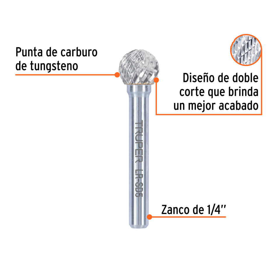 Lima rotativa punta esferica 13 mm TRUPER