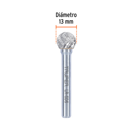 Lima rotativa punta esferica 13 mm TRUPER
