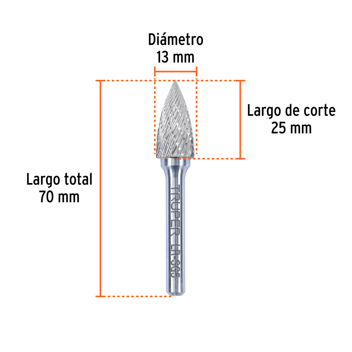 Lima rotativa punta arbol 13 mm TRUPER