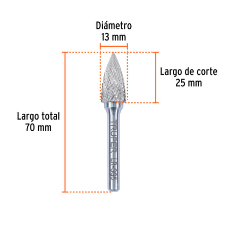 Lima rotativa punta arbol 13 mm TRUPER