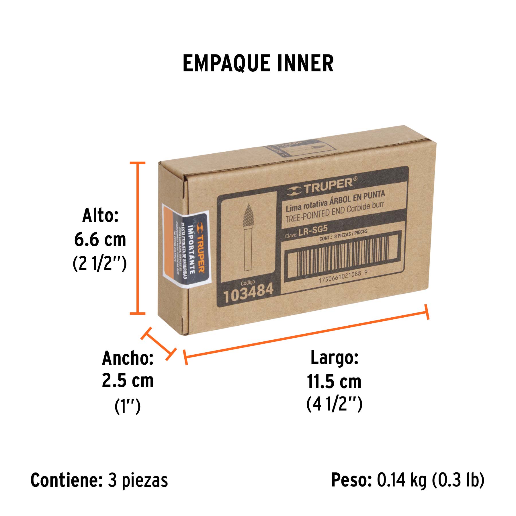 Lima rotativa punta arbol 13 mm TRUPER