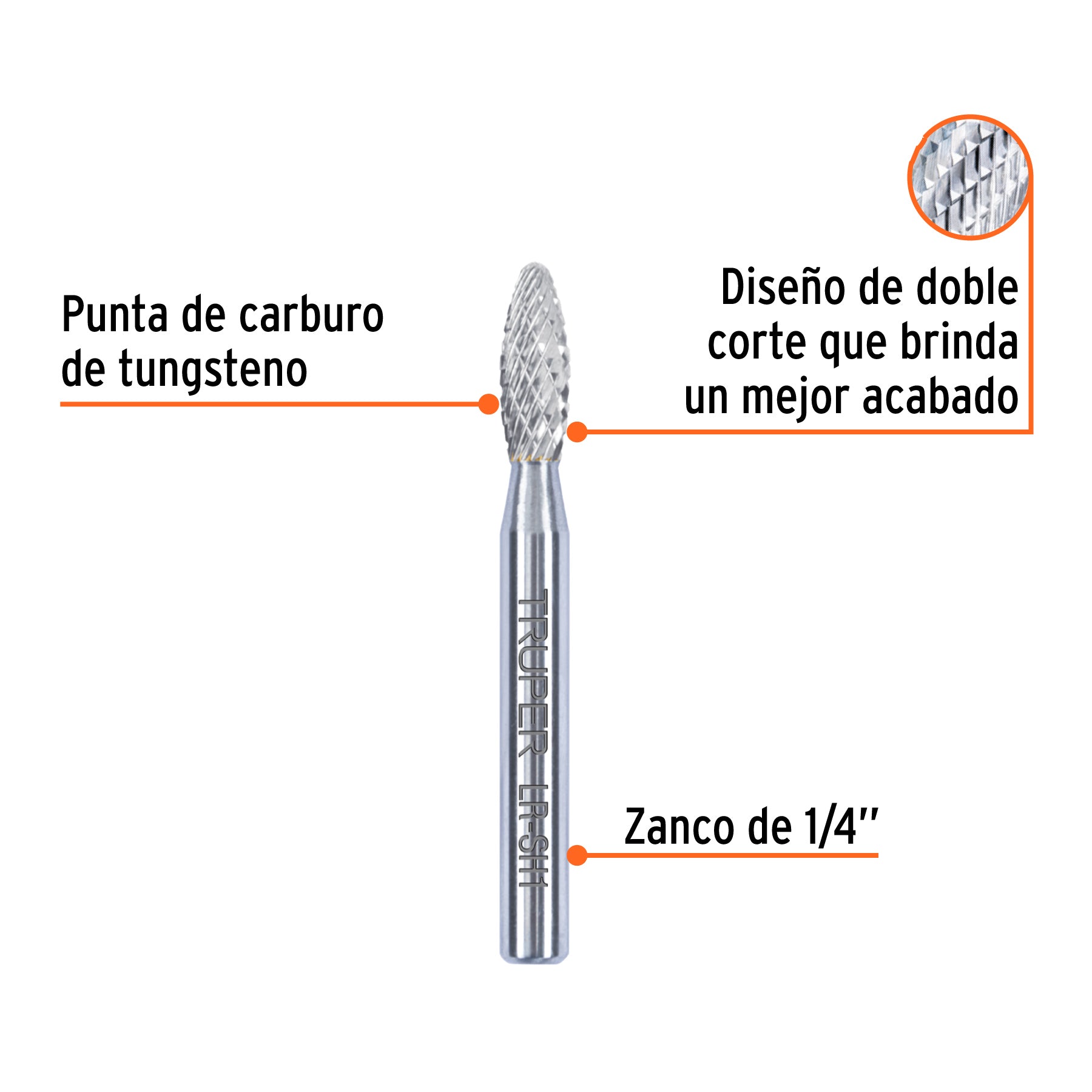 Lima rotativa punta flama TRUPER 6 mm