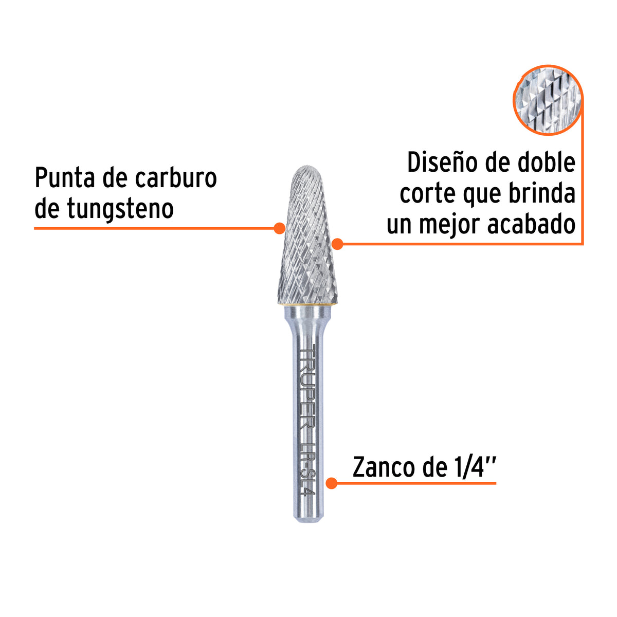 Lima rotativa punta conica redonda 13 mm TRUPER