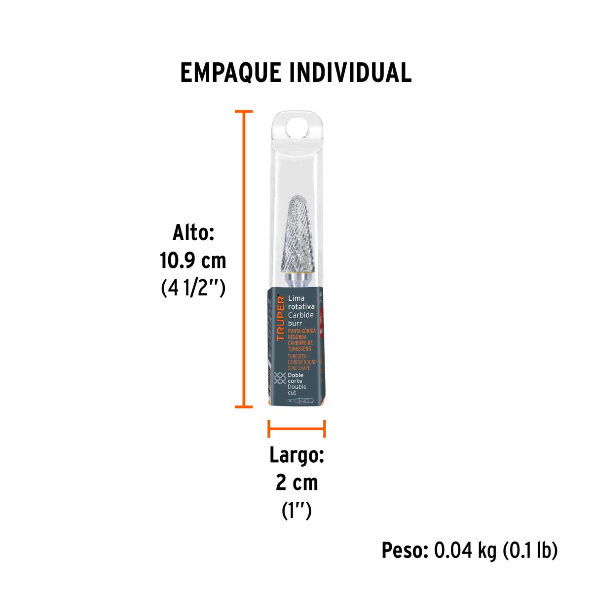 Lima rotativa punta conica redonda 13 mm TRUPER