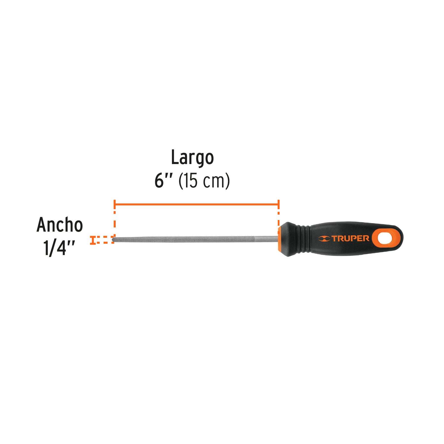 Lima redonda muza 6' con mango doble inyección, TRUPER