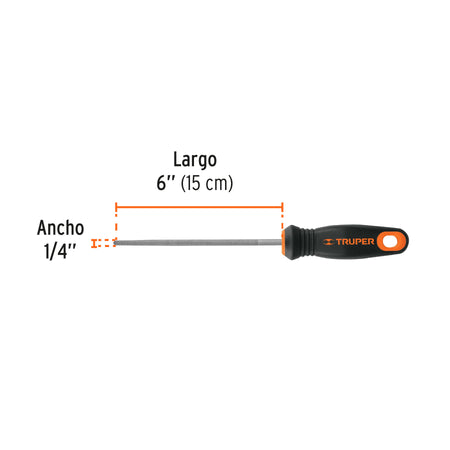 Lima redonda muza 6' con mango doble inyección, TRUPER