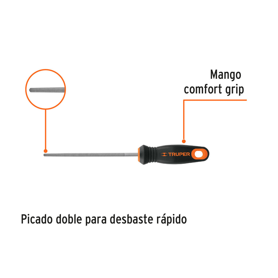 Lima redonda muza 6' con mango doble inyección, TRUPER