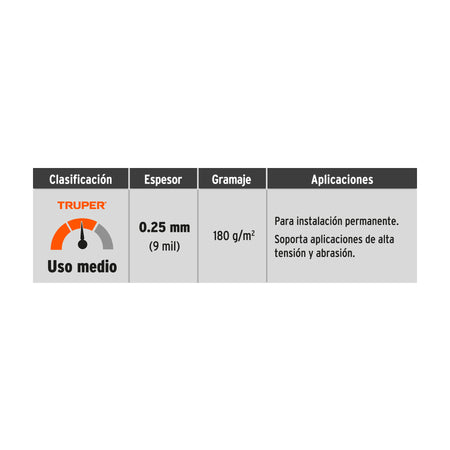 Lona de polietileno reforzada 6 x 9 m, azul, 180g/m2, TRUPER
