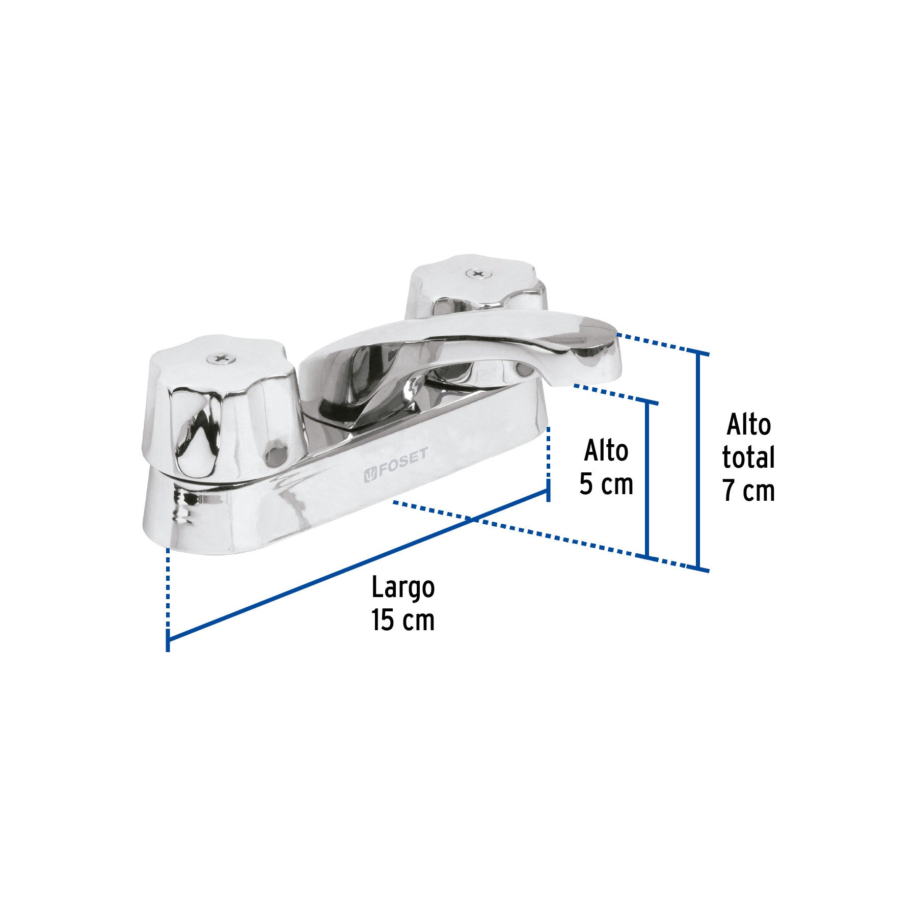 Mezcladora 4" para lavabo nariz larga cartucho compresion