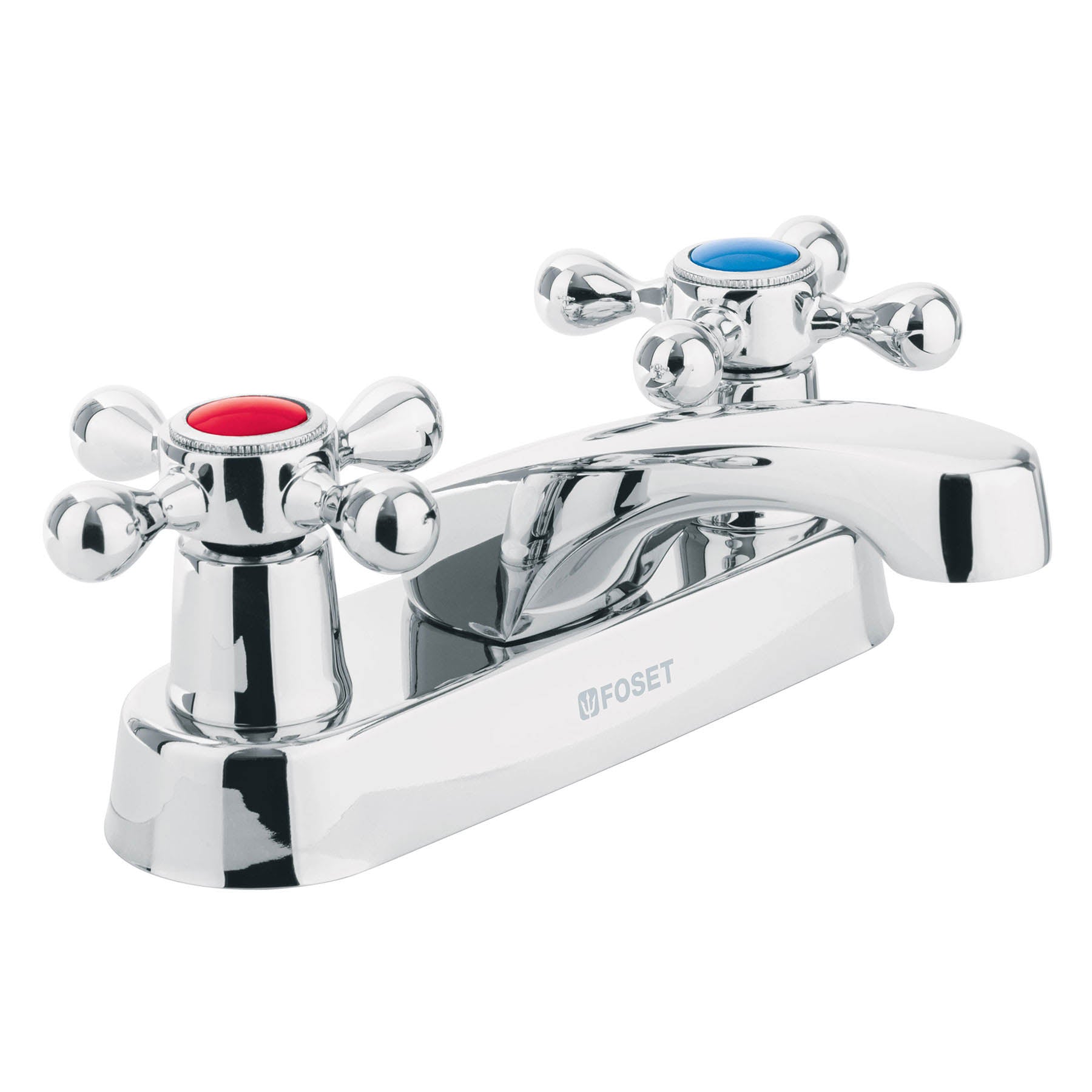 Mezcladora 4" para lavabo nariz larga manerales cruceta