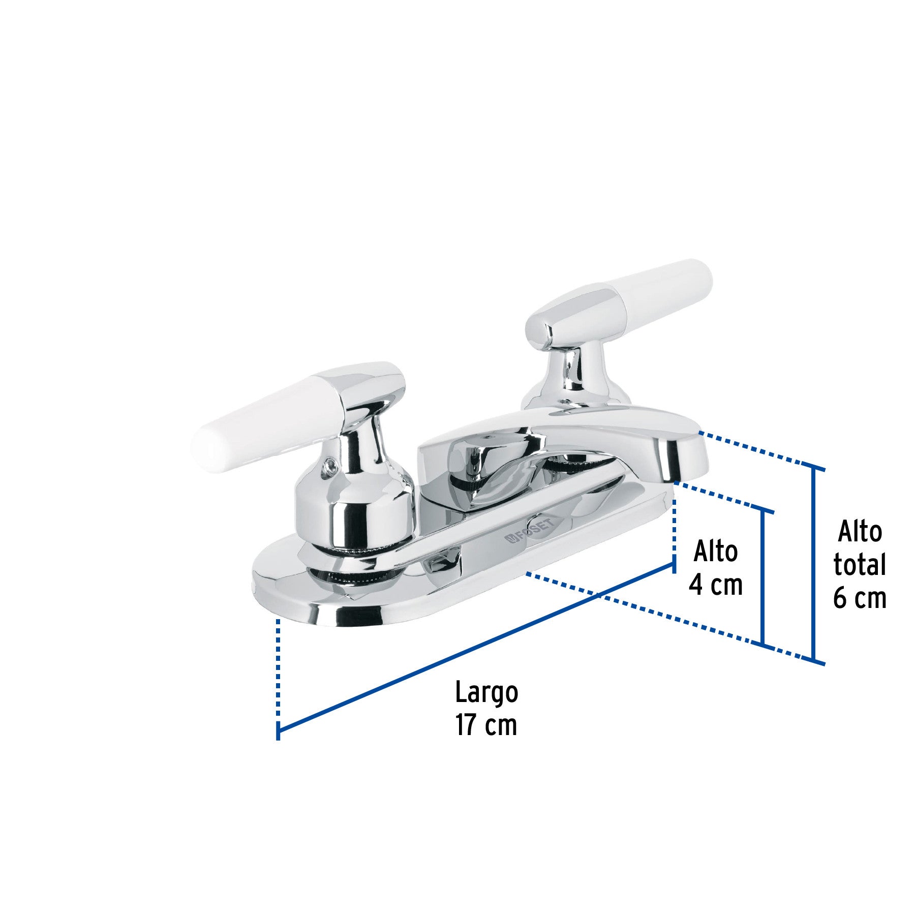 Mezcladora 4" para lavabo nariz larga manerales cono