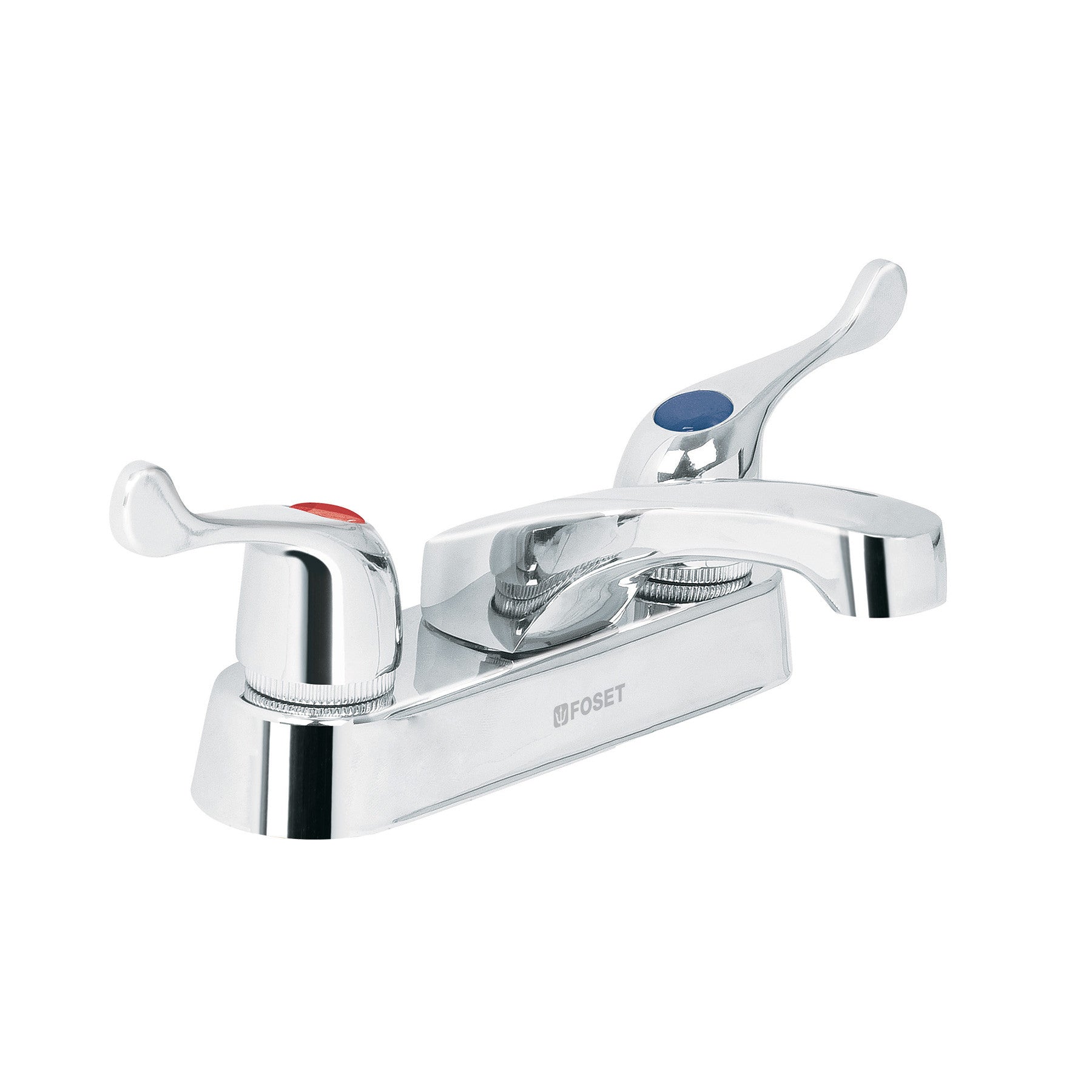 Mezcladora 4" para lavabo nariz larga manerales palanca