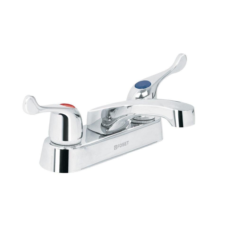 Mezcladora 4" para lavabo nariz larga manerales palanca