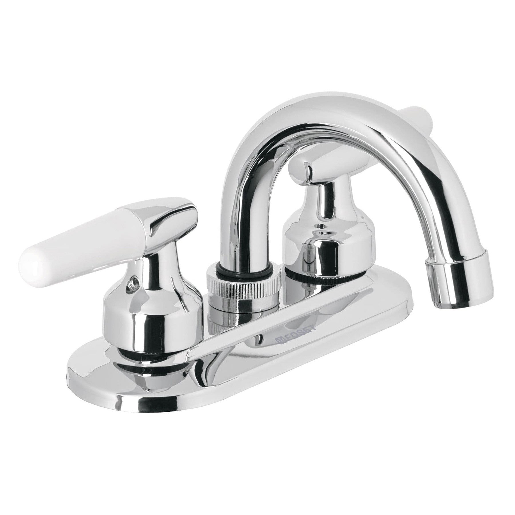 Mezcladora 4" para lavabo cuello curvo manerales cono