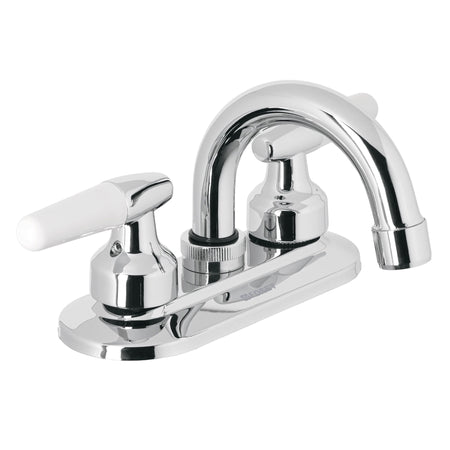 Mezcladora 4" para lavabo cuello curvo manerales cono