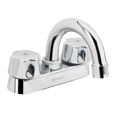 Mezcladora 4" para lavabo cuello curvo cartucho ceramico