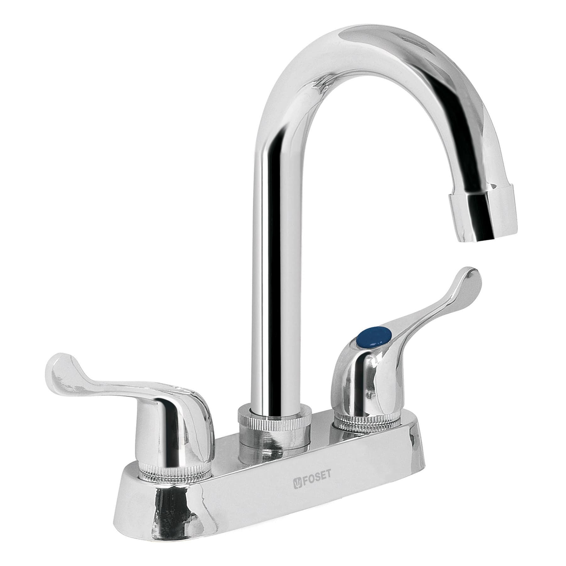 Mezcladora 4" para lavabo cuello bar manerales palanca