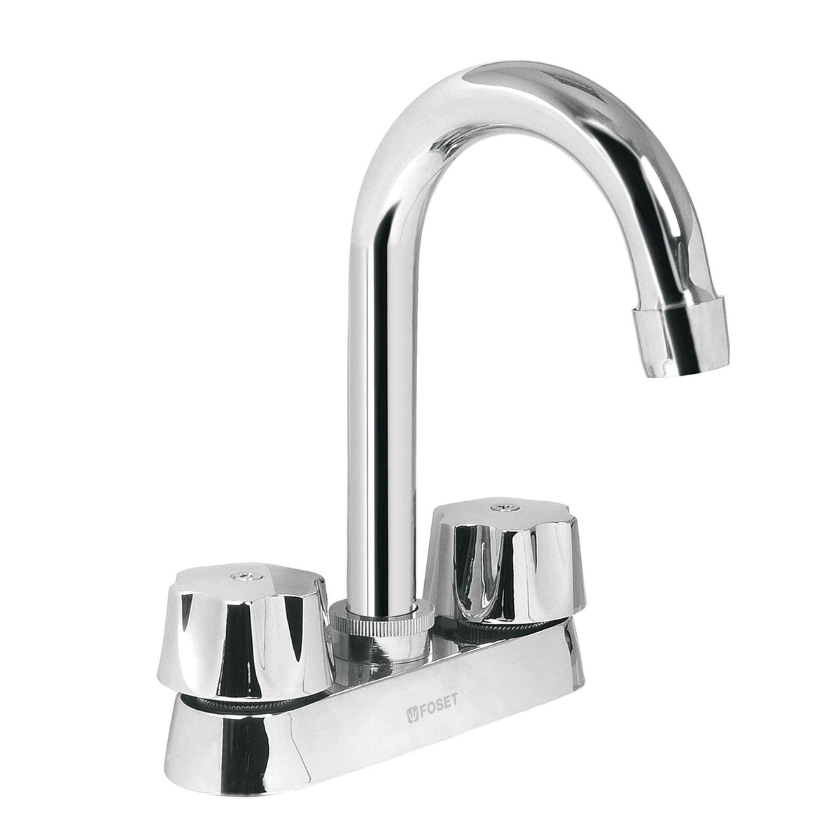 Mezcladora 4" para lavabo cuello bar cartucho ceramico