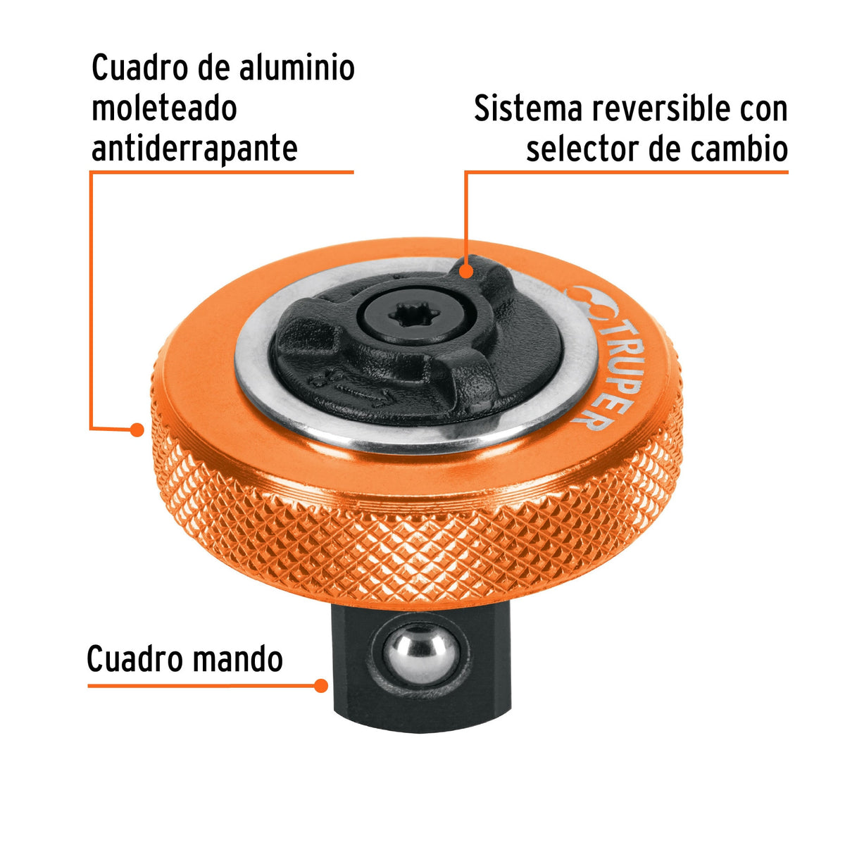 Matraca cuadro 1/2' tipo perilla, Truper 1/2'