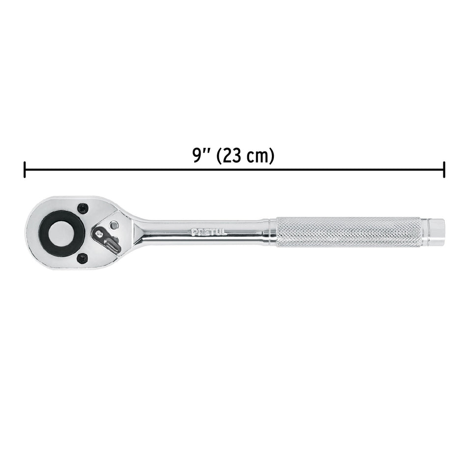 Matraca cuadro 1/2' cabeza de pera liberación rápida, Pretul 1/2'