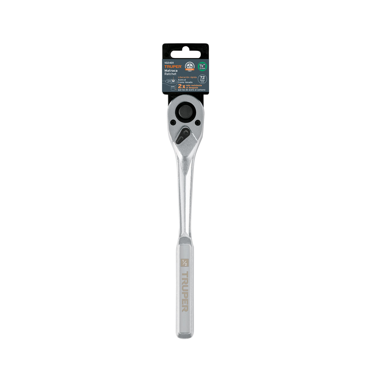 Matraca liberacion rapida 72 dientes cuadro 1/2" Truper