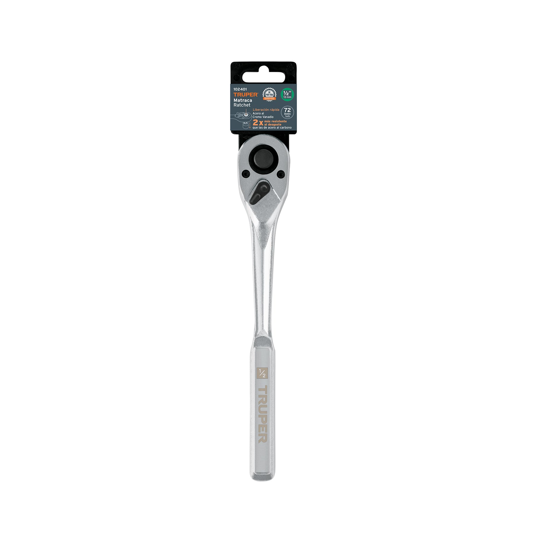 Matraca liberacion rapida 72 dientes cuadro 1/2" Truper