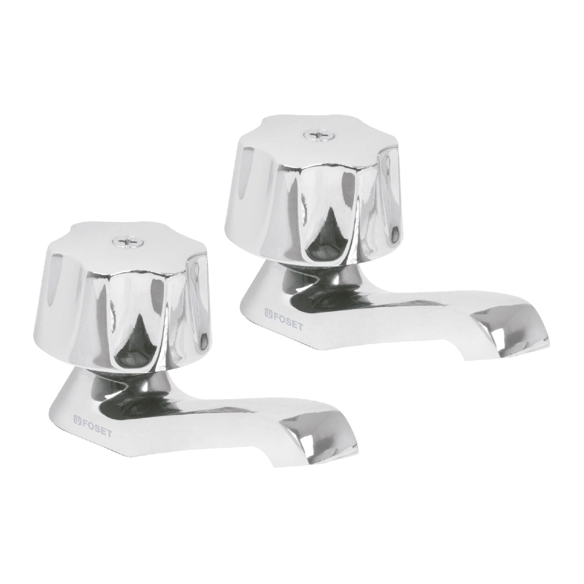 Juego 2 llaves individuales para lavabo manerales metalicos