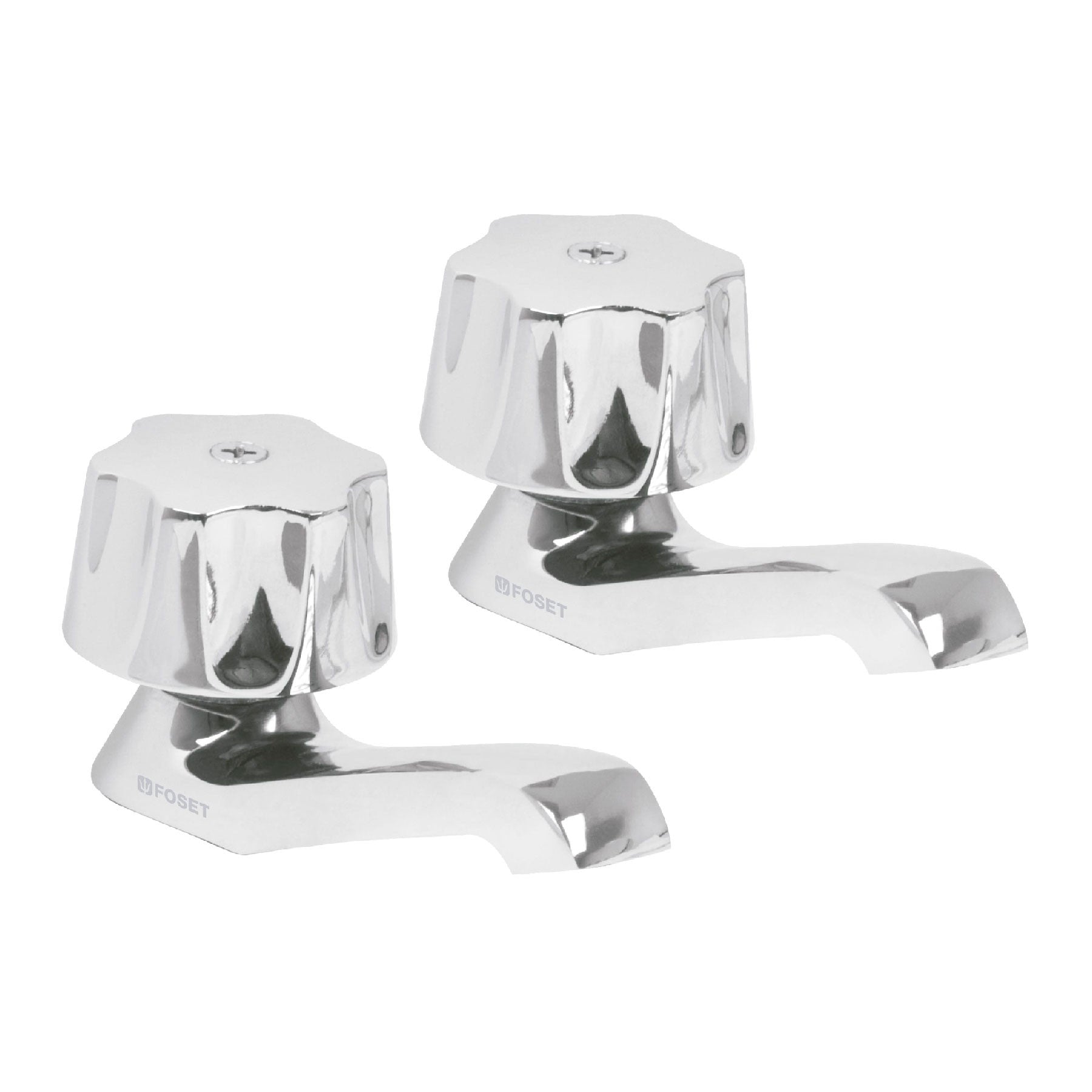 Juego 2 llaves individuales para lavabo manerales metalicos