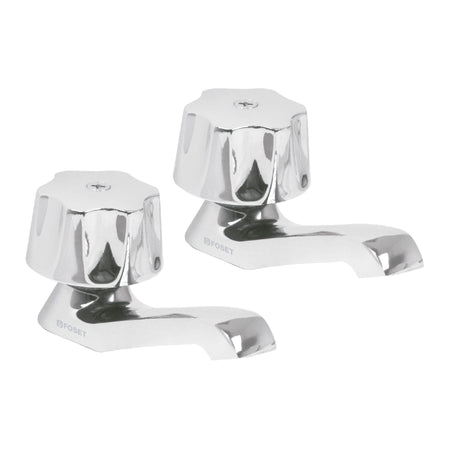 Juego 2 llaves individuales para lavabo manerales metalicos