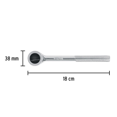 Matraca cuadro 3/8" cabeza redonda con disco Pretul