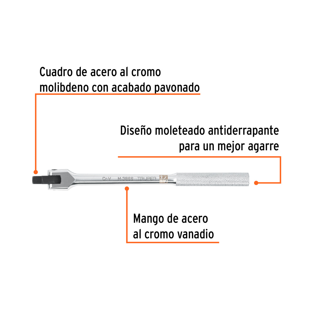 Mango articulado de 10' x 13 mm para dados cuadro 3/8'