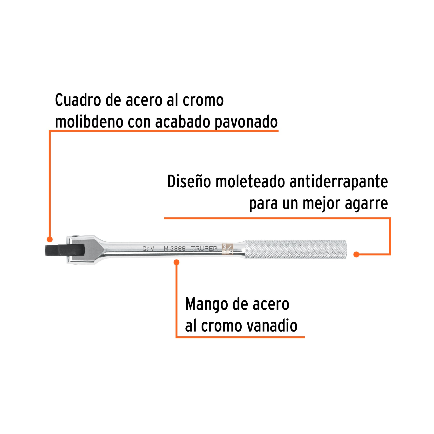 Mango articulado de 10' x 13 mm para dados cuadro 3/8'