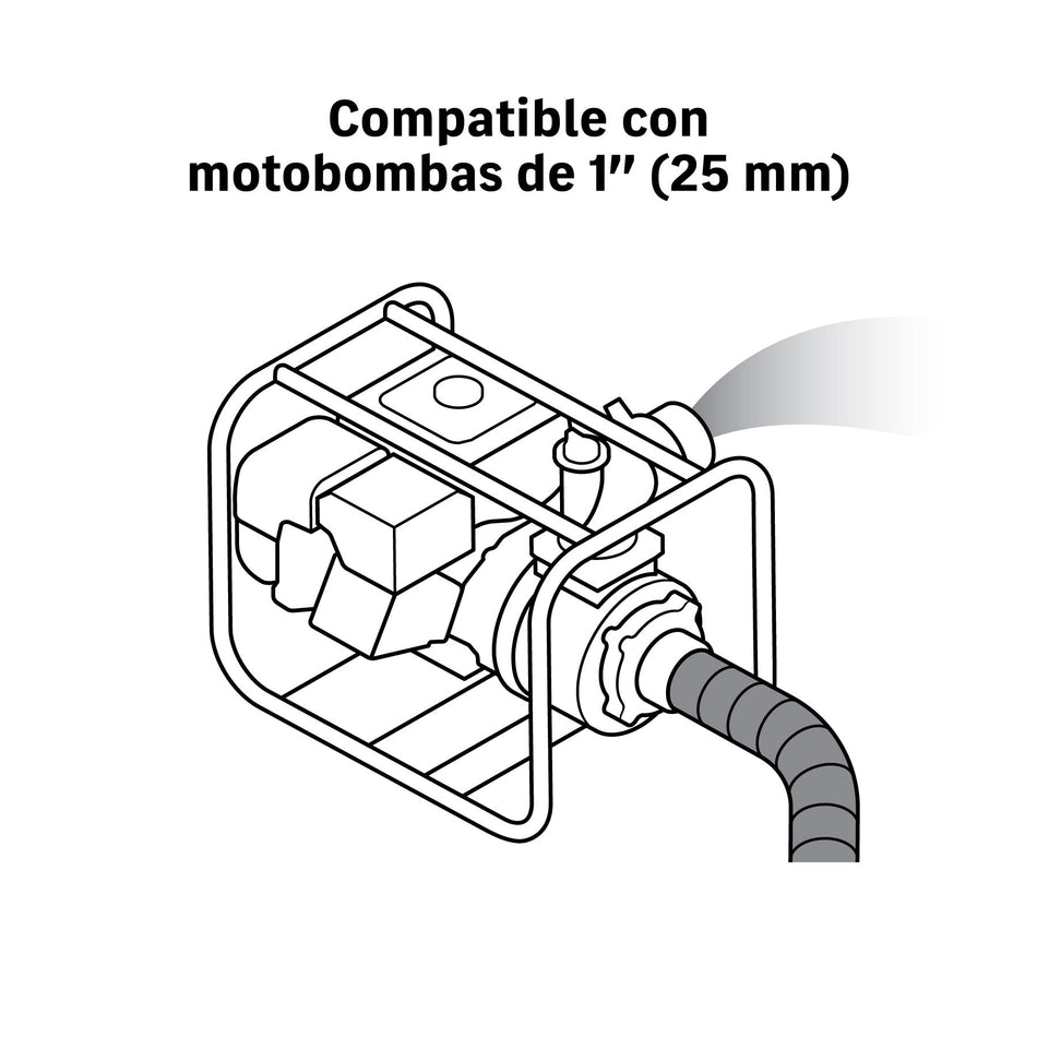 Manguera de succión y descarga 1" para motobomba, rollo 30m