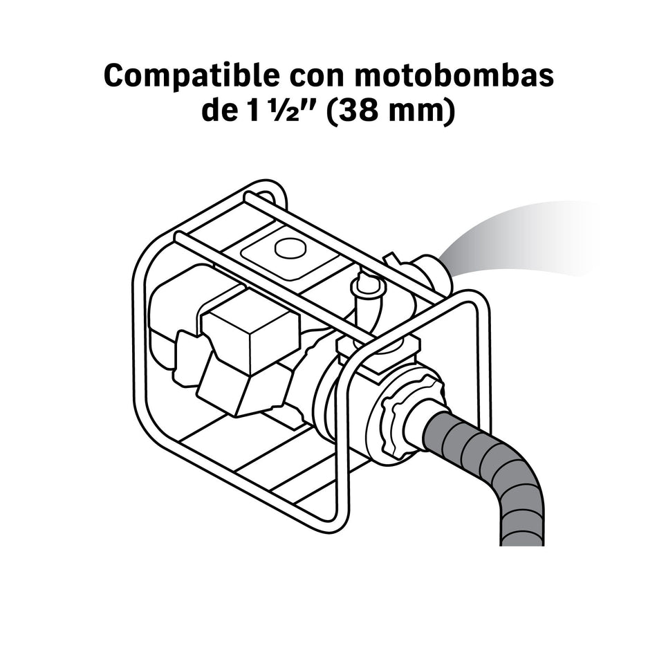 Manguera de succión y descarga 1.5" para motobomba,rollo 30m