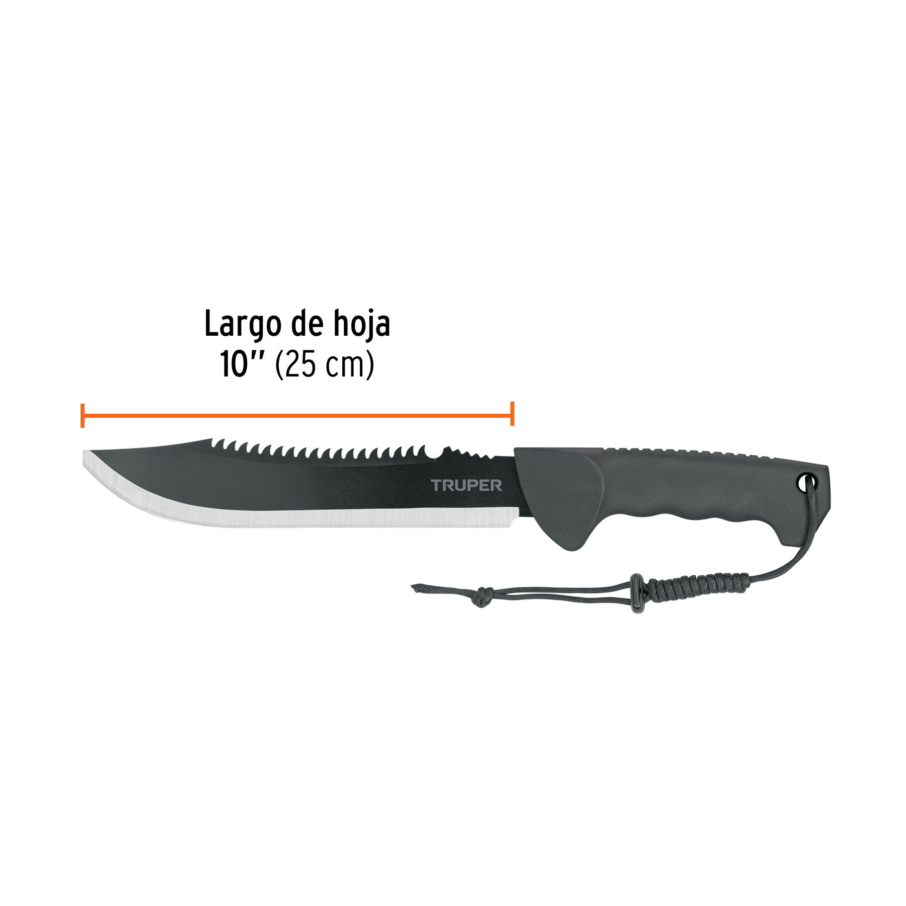 Machete doble filo cacha inyectada con funda TRUPER 10"