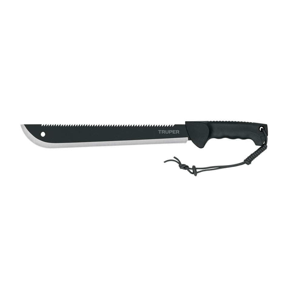 Machete doble filo 14', cacha inyectada, con funda, TRUPER