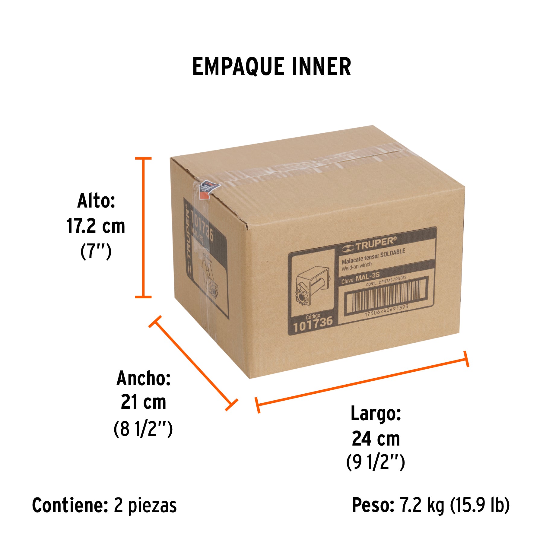 Malacate soldable para banda de 4' ancho, Truper