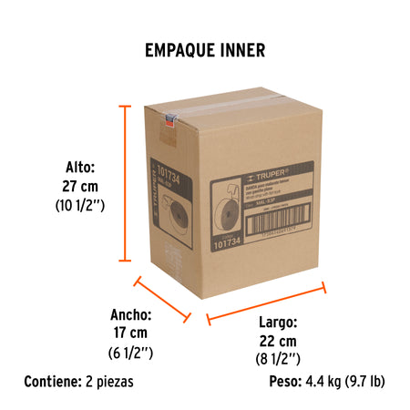 Banda de 4' x 9 m con gancho plano para malacate, Truper