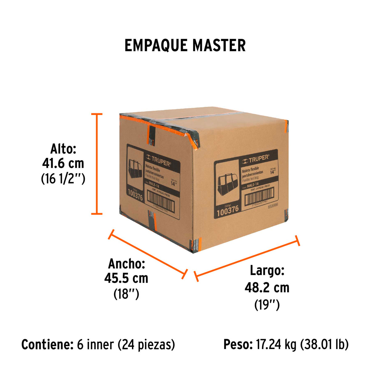 Maleta portaherramientas de Truper 14"