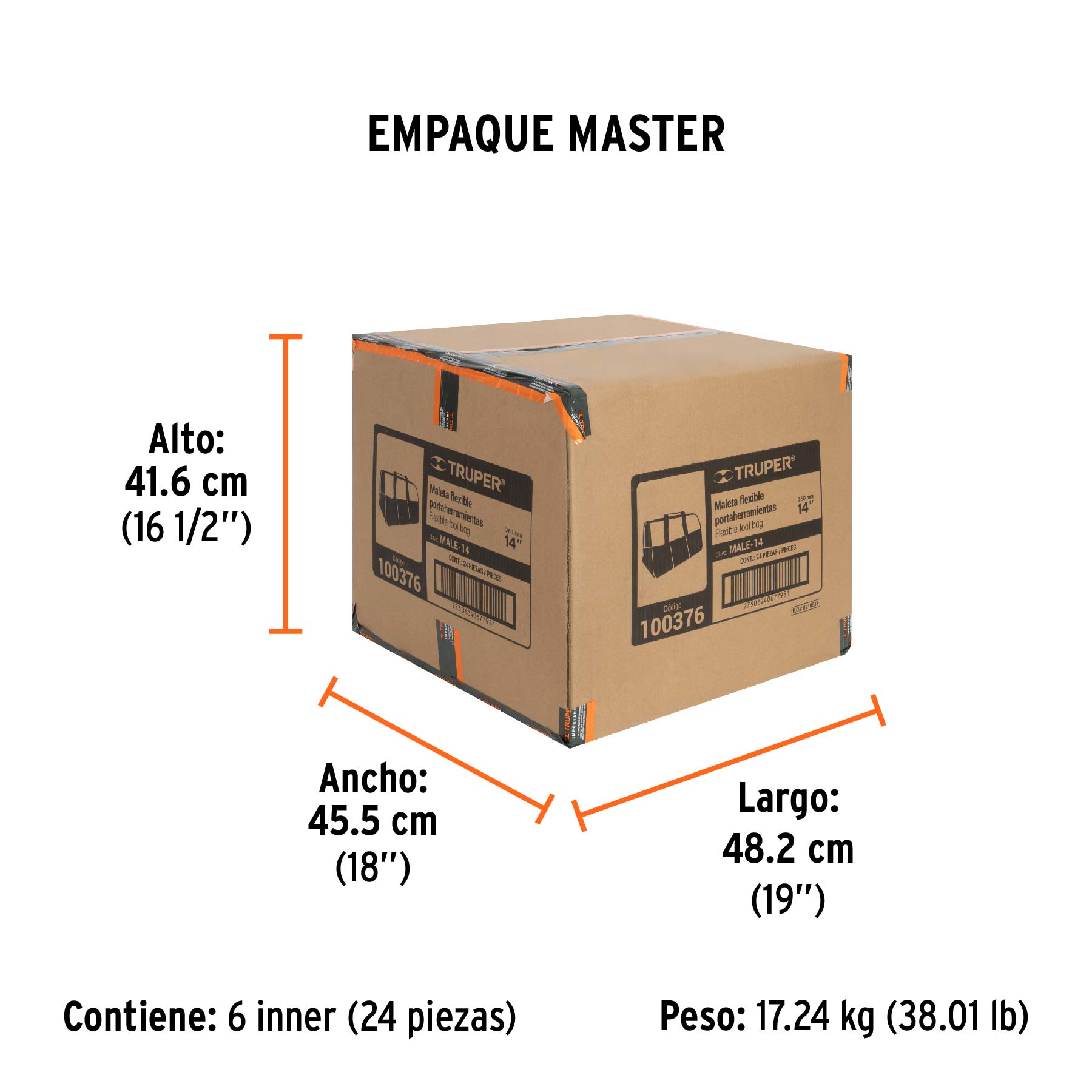 Maleta portaherramientas de Truper 14"