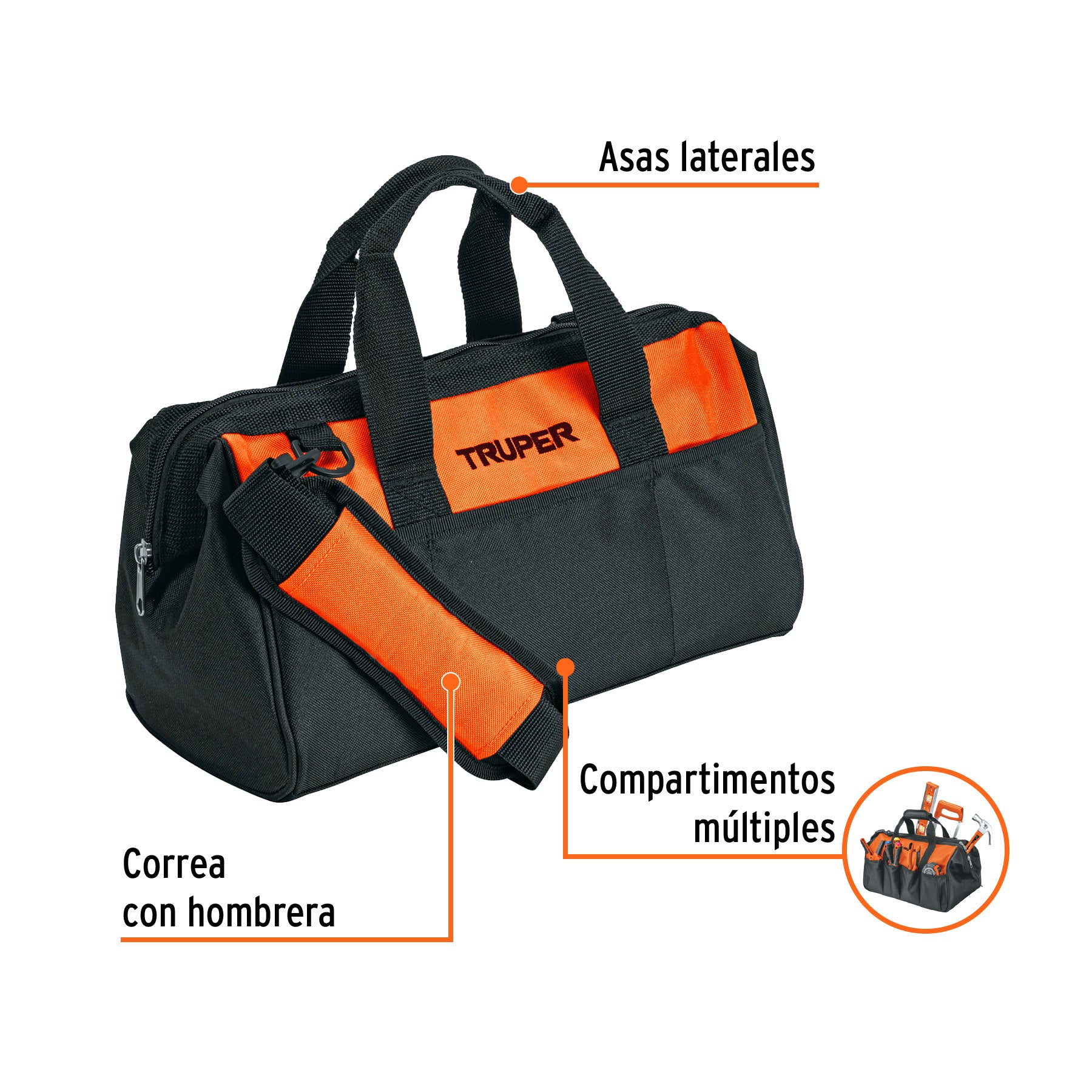 Maleta portaherramientas de Truper 14"