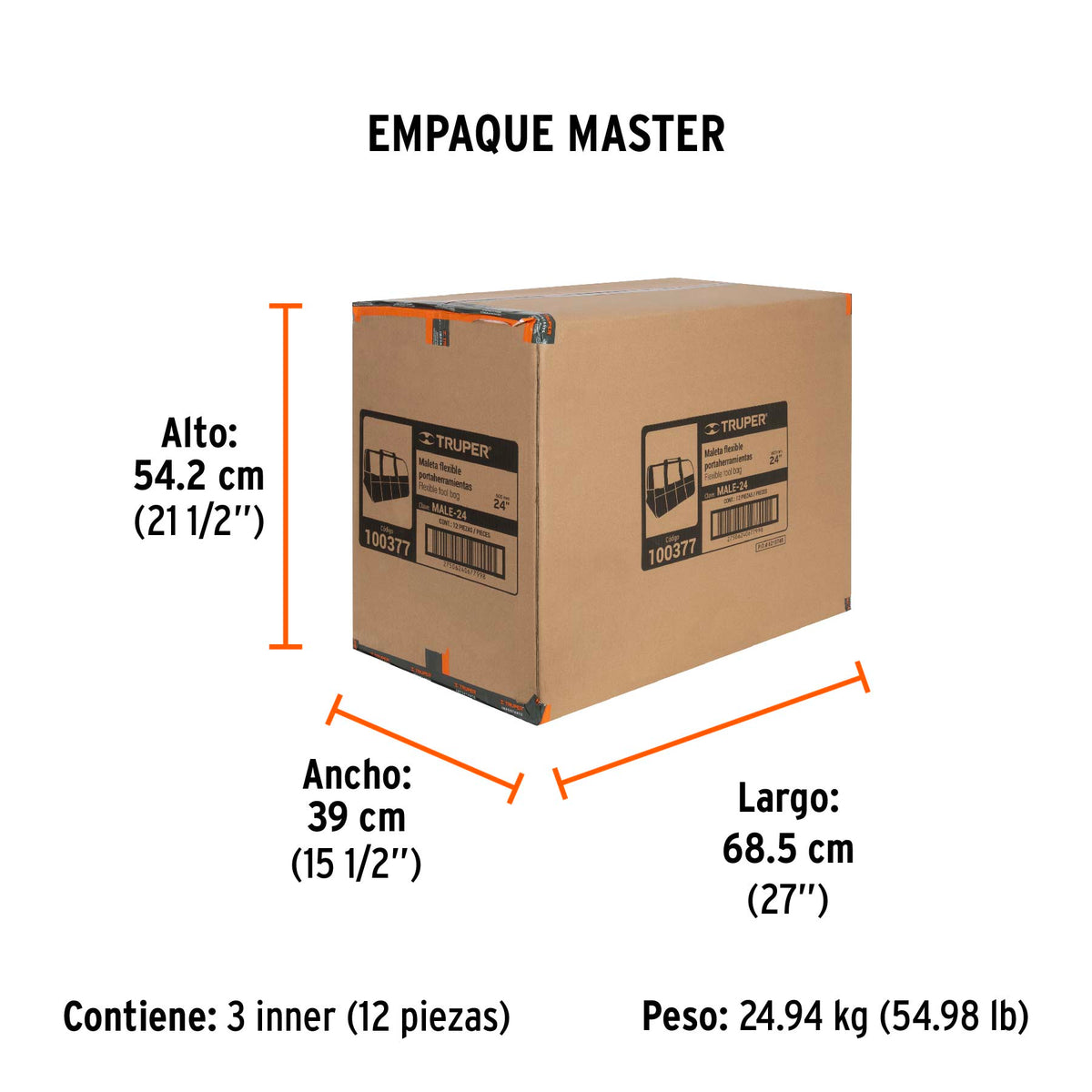 Maleta portaherramientas de Truper 24"