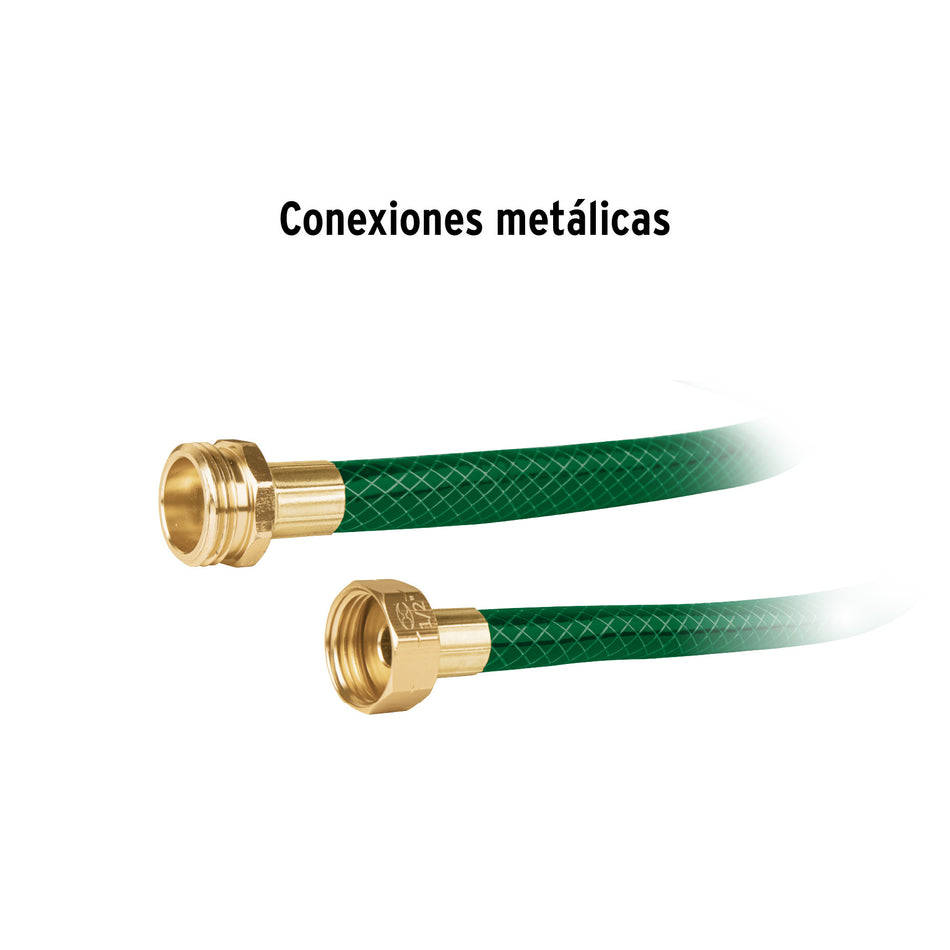 Manguera 1/2' reforzada 3 capas conexiones metal 10m, Pretul 1/2', 10m
