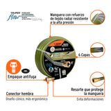 Manguera 5/8' anti-torceduras 6 capas 25m conexiones d/metal 5/8', 25m