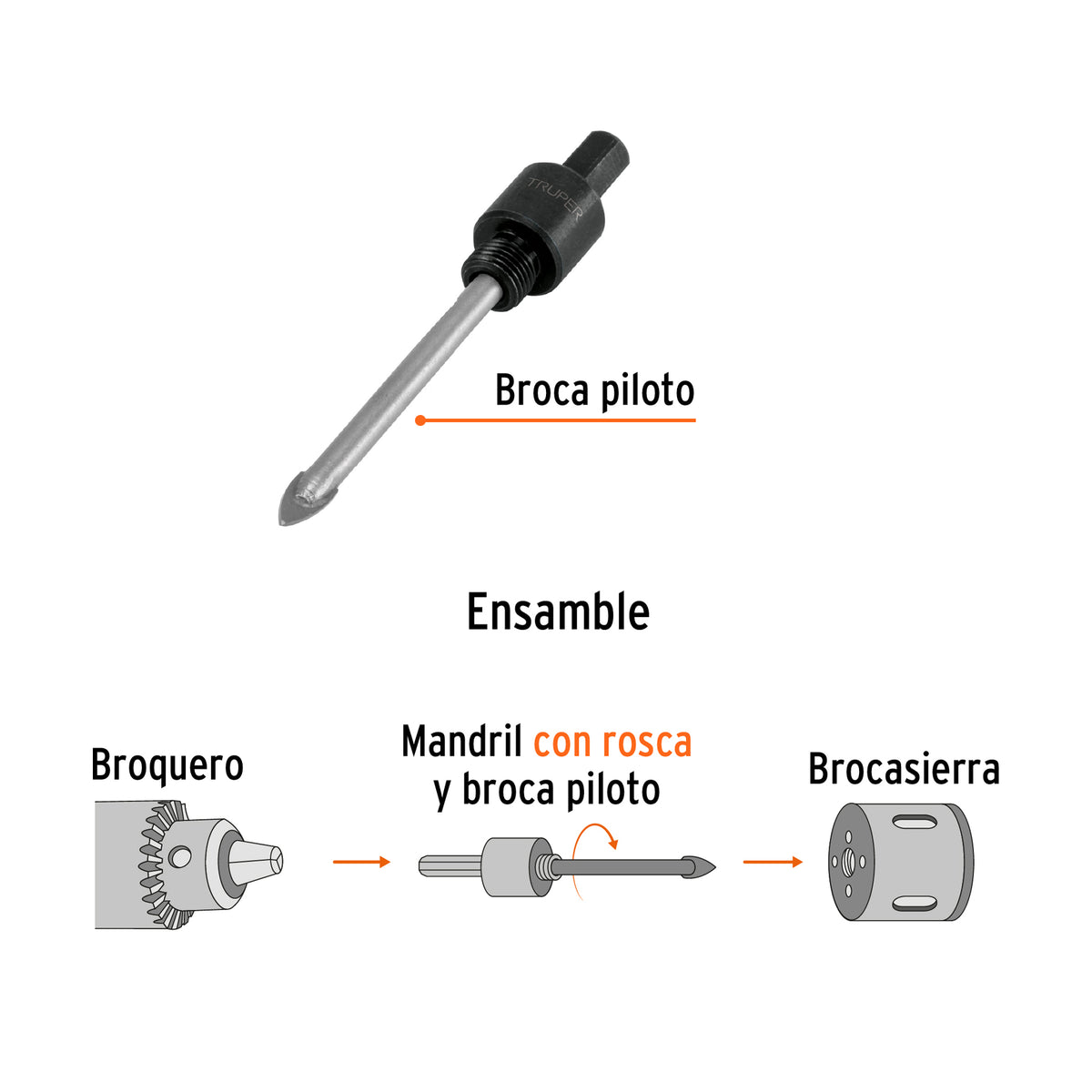 Mandil bordado al frente estampado al dorso Truper