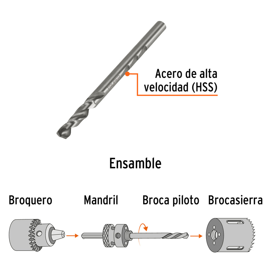 Broca piloto de 1/4" para brocasierras bimetalicas Expert
