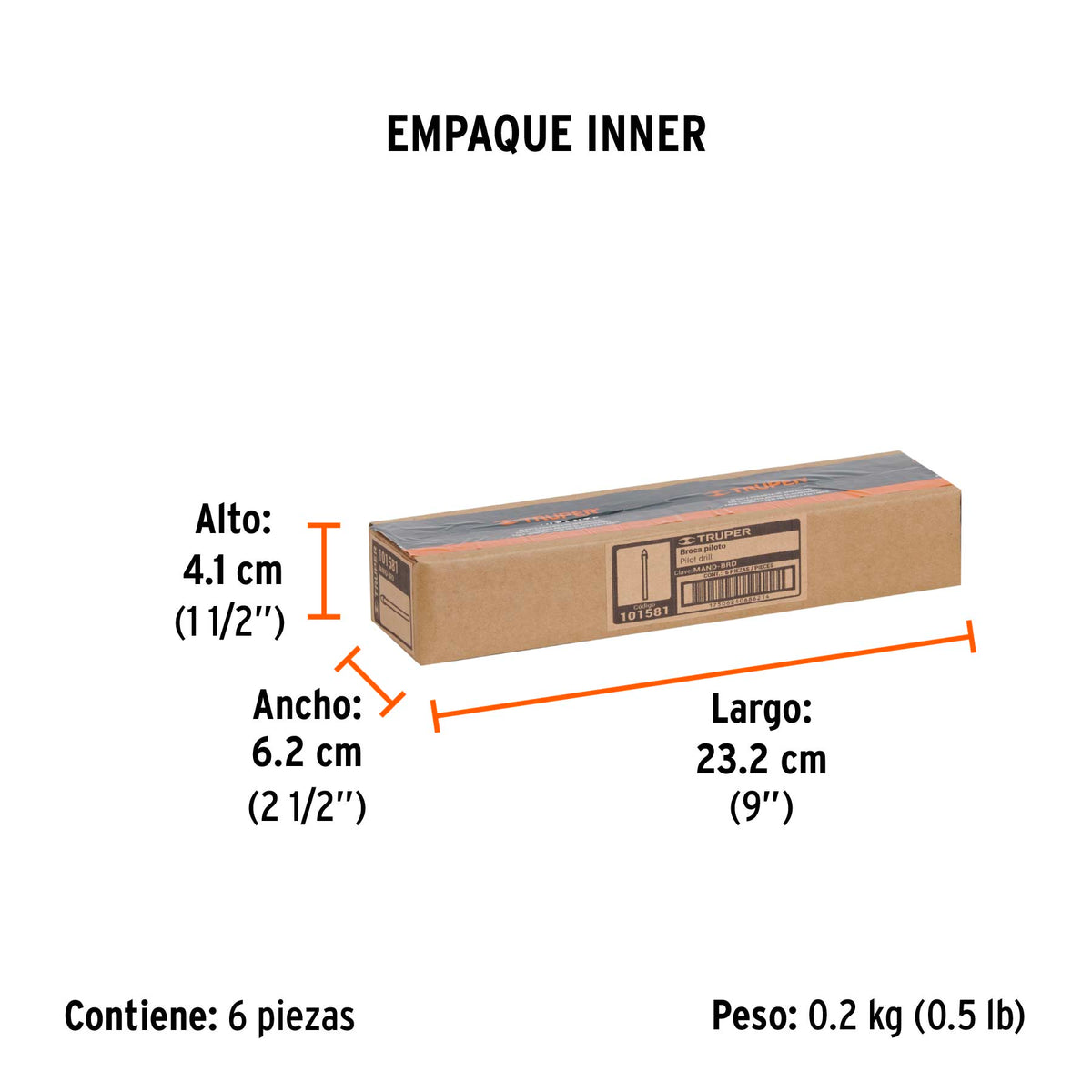 Broca piloto de 1/4" para brocasierras diamante Truper
