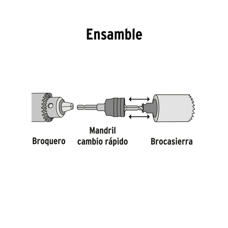 Mandril de cambio rapido con adaptadores y broca Truper
