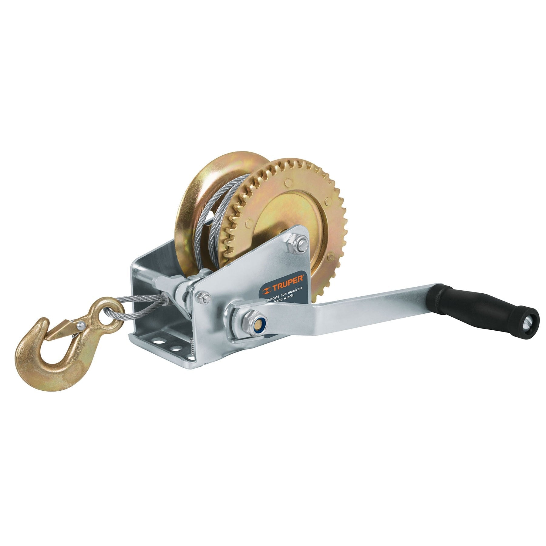Malacate de manivela con cable Truper 650 kg